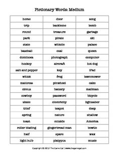 word list for password game